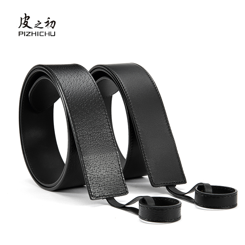 无扣头皮带男女士真皮g纯带身