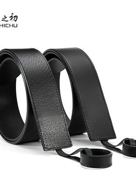 无扣头皮带男女士真皮不带头腰带双G无扣条牛皮适用古琦替换定制
