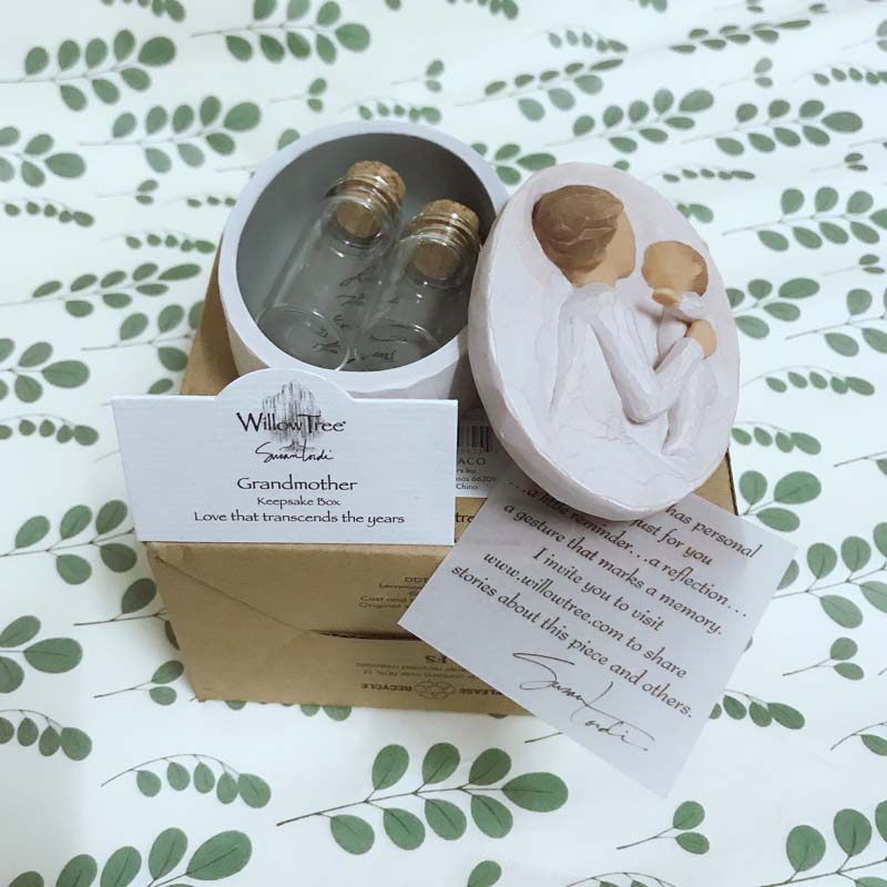 藏收纳新生宝宝胎毛盒乳牙脐带保存盒满月 美国willow tree胎发
