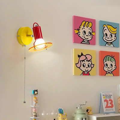 中古ins彩色孟菲斯摇臂墙壁灯护眼童趣卧室床头书房儿童房装饰灯