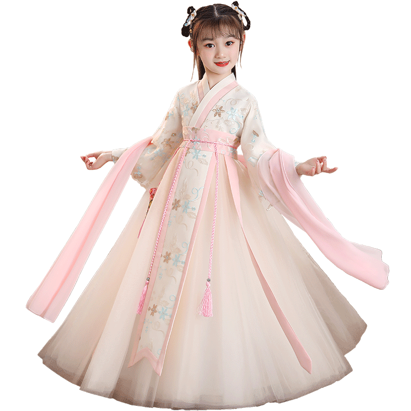 汉服女童2025新款冬装儿童古风公主裙国风古装女孩秋冬演出服唐装