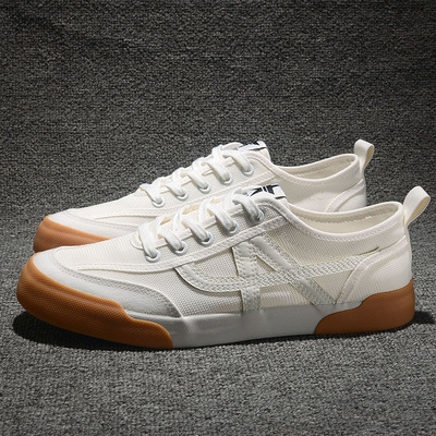 网面薄款透气低帮系带男鞋小白鞋