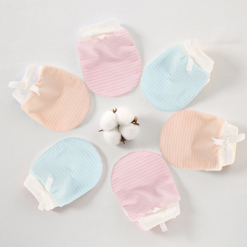 新生婴儿防抓手套防抓脸神器春夏季薄款手套宝宝初生冰丝手套