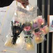 迷你单支玫瑰香皂花小花束棉花干花伴手礼公司活动礼品情人节