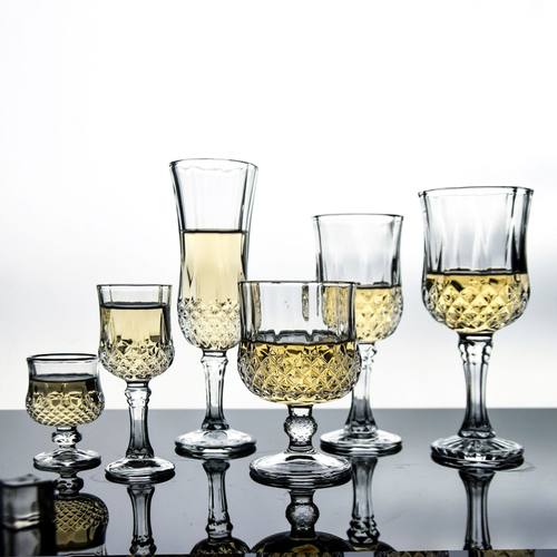 星钻香槟杯子玻璃威士忌杯创意礼品高脚洋酒杯高端餐厅钻石红酒杯