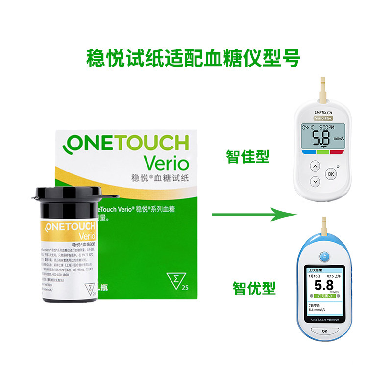 onetouch稳捷原强生稳悦型进口血糖试纸适用智佳智优血糖仪检测仪