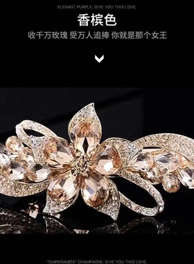 花朵弹簧夹妈妈款半扎发饰带防滑套发夹后脑勺头发厂家批发发根