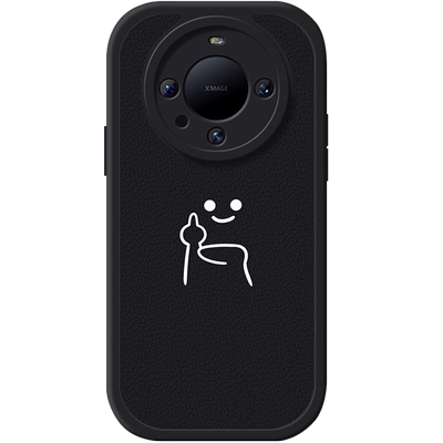 竖中指~适用华为小羊皮手机壳