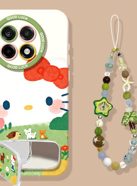 绿色草地猫咪适用一加ace6手机壳全包镜头turbo6硅胶软壳ace5pro卡通ace3可爱13t新款ace2pro超火15女oneplus