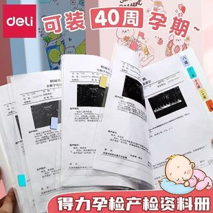 得力文件夹透明插页小学生专用试卷收纳袋大容量整理夹a4资料册文件袋乐谱卷子收纳册产检孕检收纳册档案夹