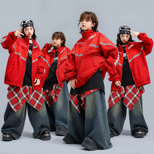 街舞儿童潮服男女童嘻哈套装小学生秋冬表演服装少儿hiphop演出服