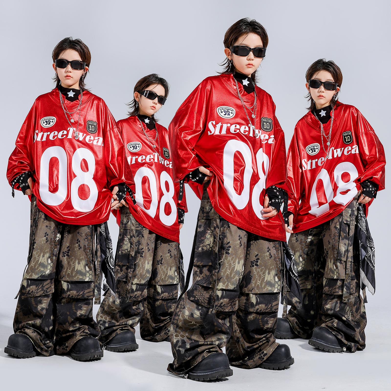 嘻哈街舞儿童演出潮服男女童hiphop潮酷时髦炸街元旦舞蹈表演服装