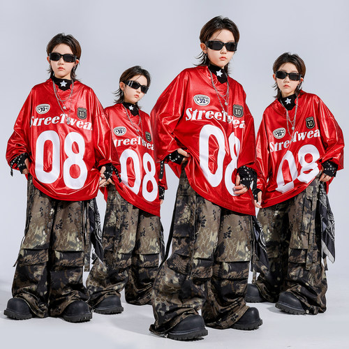 嘻哈街舞儿童演出潮服男女童hiphop潮酷时髦炸街元旦舞蹈表演服装