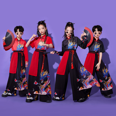儿童元旦舞蹈表演服中国风小学生武侠风开幕式服装幼儿园舞台套装