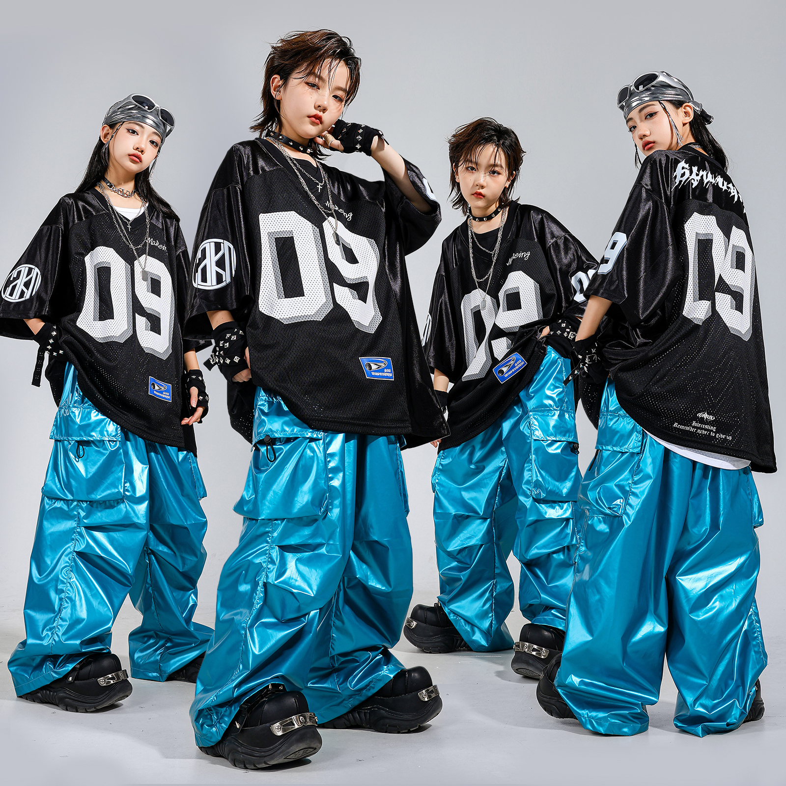 街舞儿童潮服男童嘻哈风酷帅表演服女童爵士舞服装少儿演出服夏季