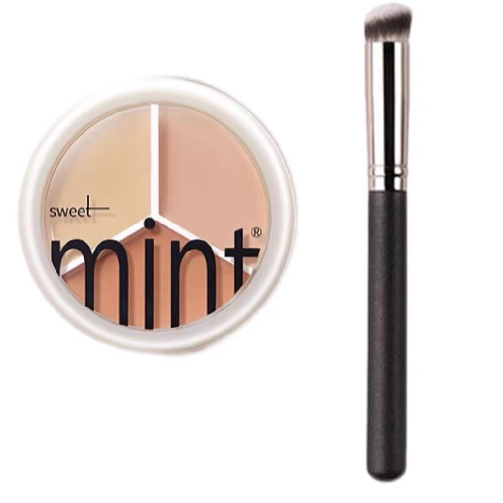 sweet mint奶油三色遮瑕打底膏斑点痘印黑眼圈泪沟化妆师专业调色