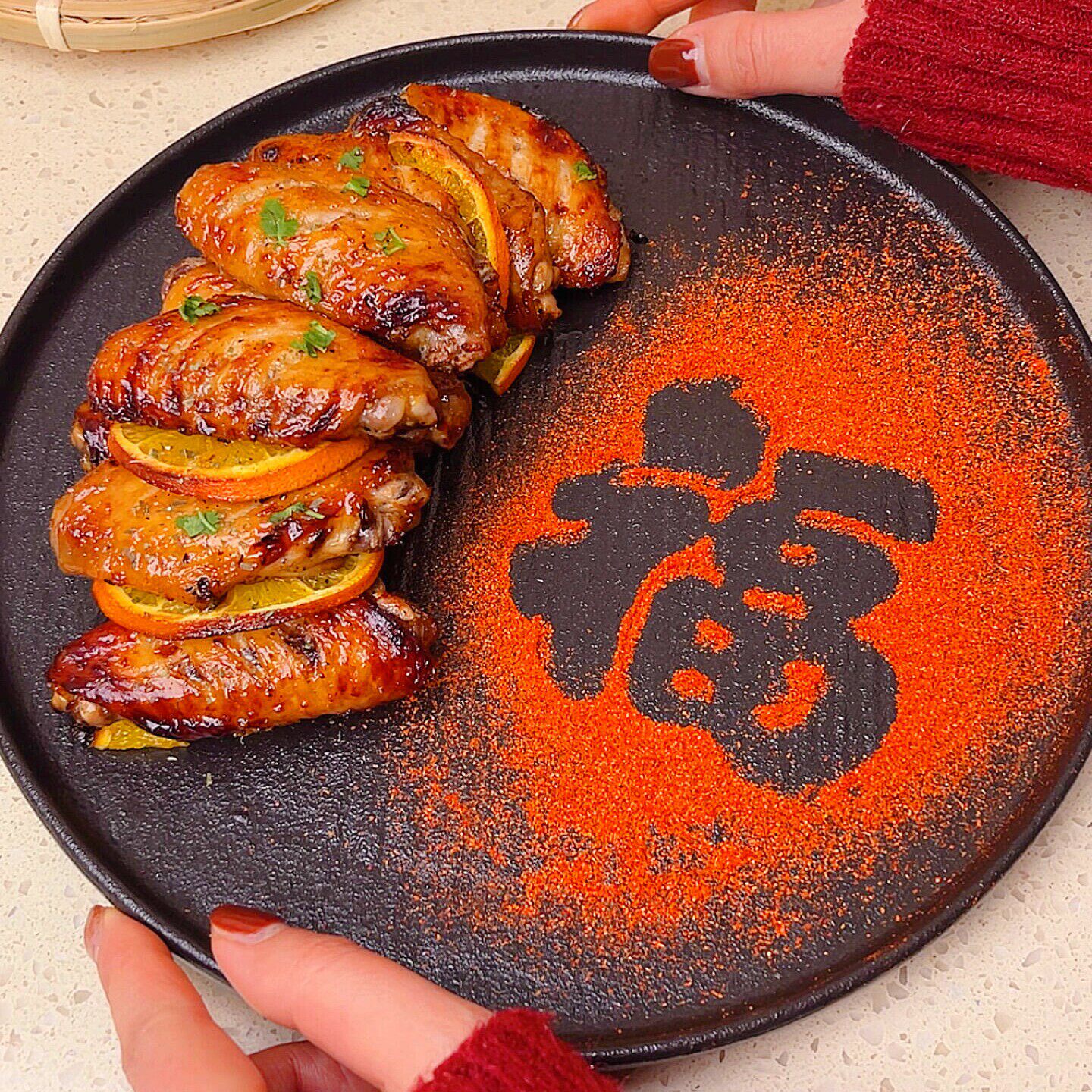 年字撒粉模具图案福字拓印春节过年餐厅年货年夜饭摆盘装饰神器