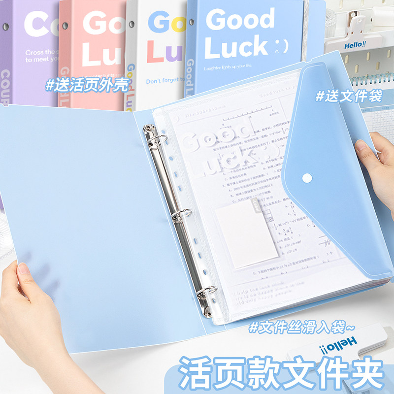 a4活页文件袋透明文件夹插页透明资料册考试试卷文件收纳袋整理神器资料夹乐谱夹孕检小学生初中生专用文件夹