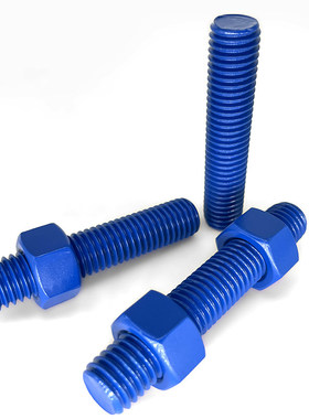 PTFE防腐特氟龙B7/L7/35Crmo全螺纹螺柱高强度碳钢通丝牙棒可定制