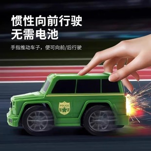 创意解压冒火花惯性小汽车回力滑行仿真打火石小车越野车儿童玩具