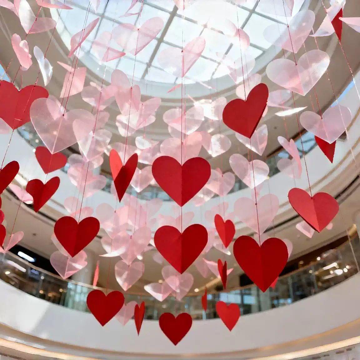 情人节爱心吊顶装饰街道景区爱心天幕风动彩球网红打卡引流布置,节庆用品/礼品,节庆布艺用品,淘宝优惠券,粉丝福利购,淘宝优惠卷