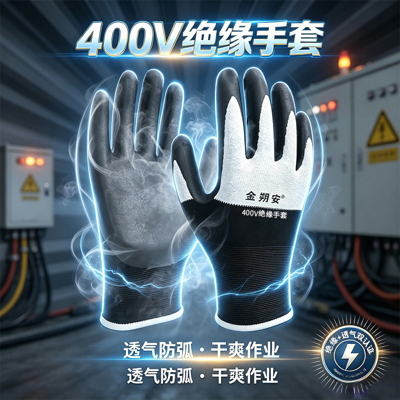 轻薄透气绝缘手套400v不闷汗舒适低压电工防电专业带电作业1000v
