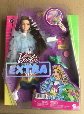 芭比之粉红甜姐GRN28新潮系列之紫色高街女孩金色米莉GXF08娃娃