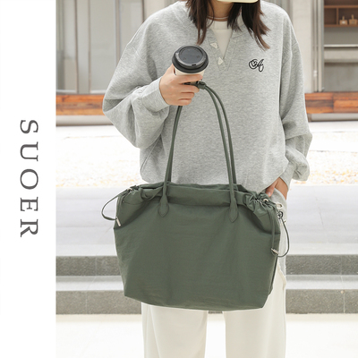 大容量托特包女轻便尼龙帆布包