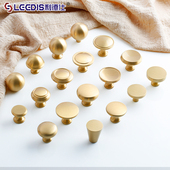 法式 复古黄铜柜子柜门拉手中式 轻奢高档金色橱柜抽屉衣柜单孔把手