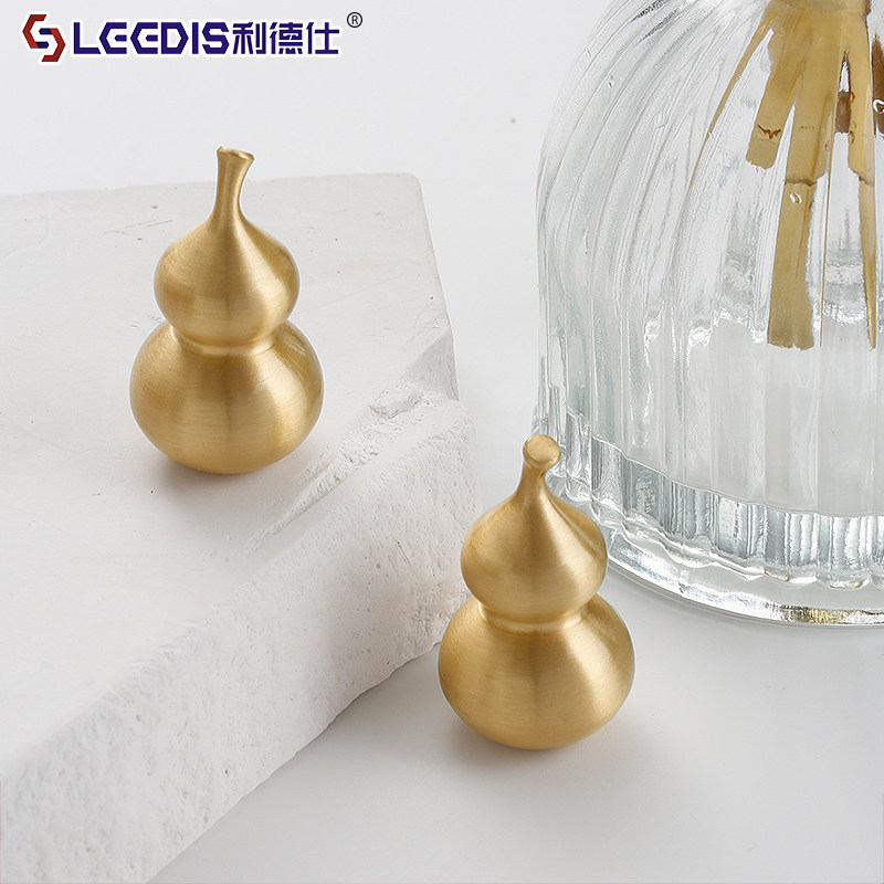 创意个性黄铜葫芦柜门衣柜拉手新中式法式轻奢橱柜抽屉单孔门把手,基础建材,小拉手,淘宝优惠券,粉丝福利购,淘宝优惠卷