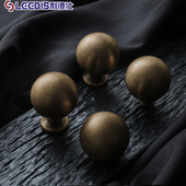 中古风圆球黄铜柜门衣柜拉手古铜色法式 复古轻奢鞋 柜橱柜抽屉把手