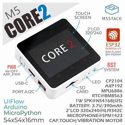 m5stackcore2esp32蓝牙触摸屏