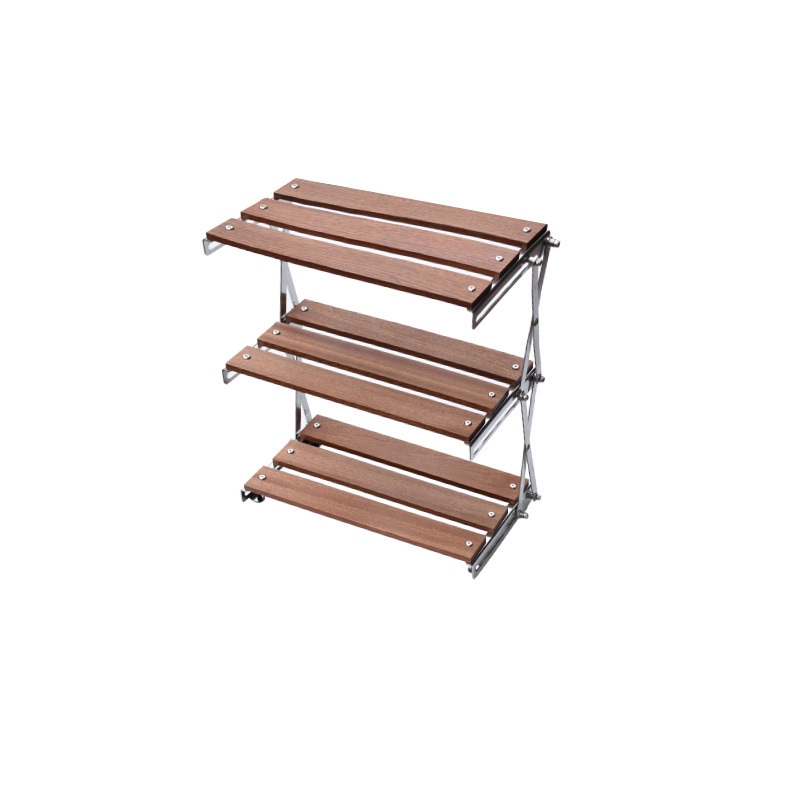 户外露营桌面折叠置物架不锈钢三层多功能便携式迷你折叠桌风琴桌