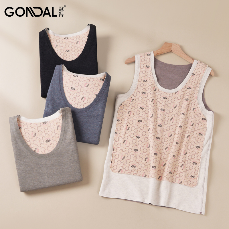 冠得男士保暖背心热磁羊绒贴片