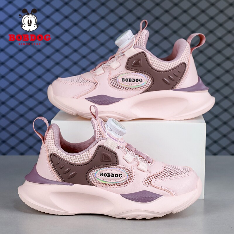 巴布豆夏季新款女童运动鞋单网镂空透气大网眼透网儿童女孩学生鞋