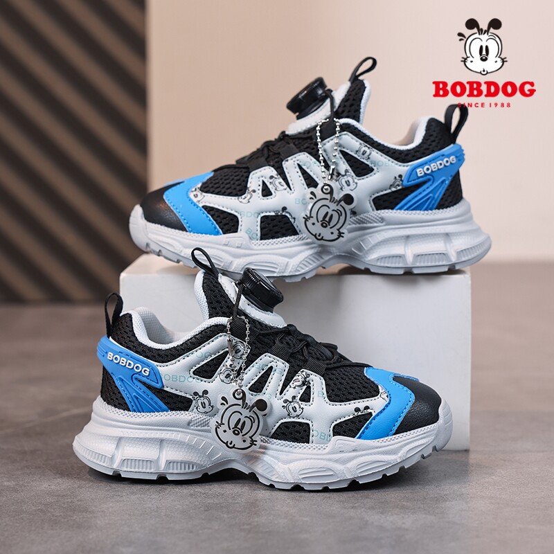 Bobdog/巴布豆春季新款男童运动鞋网面透气软底儿童男孩休闲鞋子