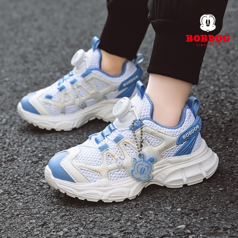 Bobdog/巴布豆春季新款男童运动鞋网面透气软底儿童男孩休闲鞋子