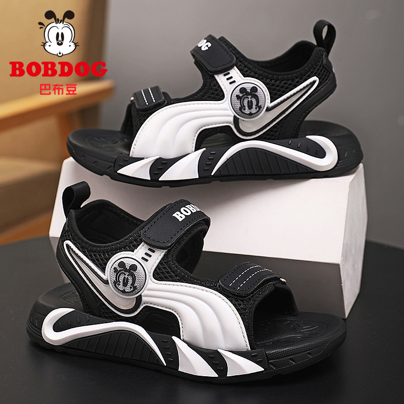 巴布豆夏季男童凉鞋透气软底防滑儿童男孩中大童休闲防臭沙滩鞋子