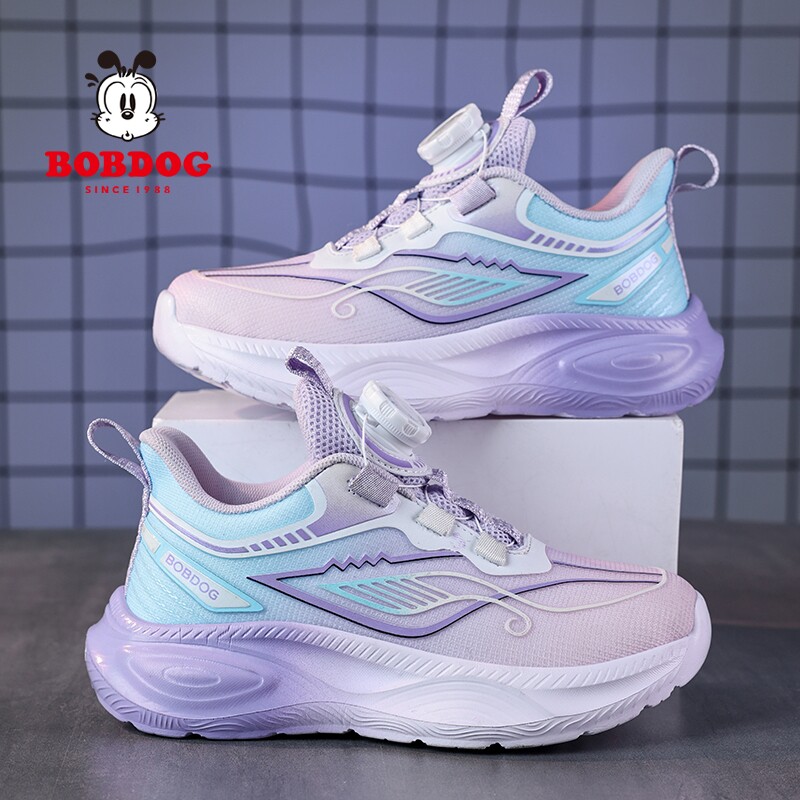 Bobdog/巴布豆春季新款女童运动鞋网面透气软底儿童女孩休闲鞋子