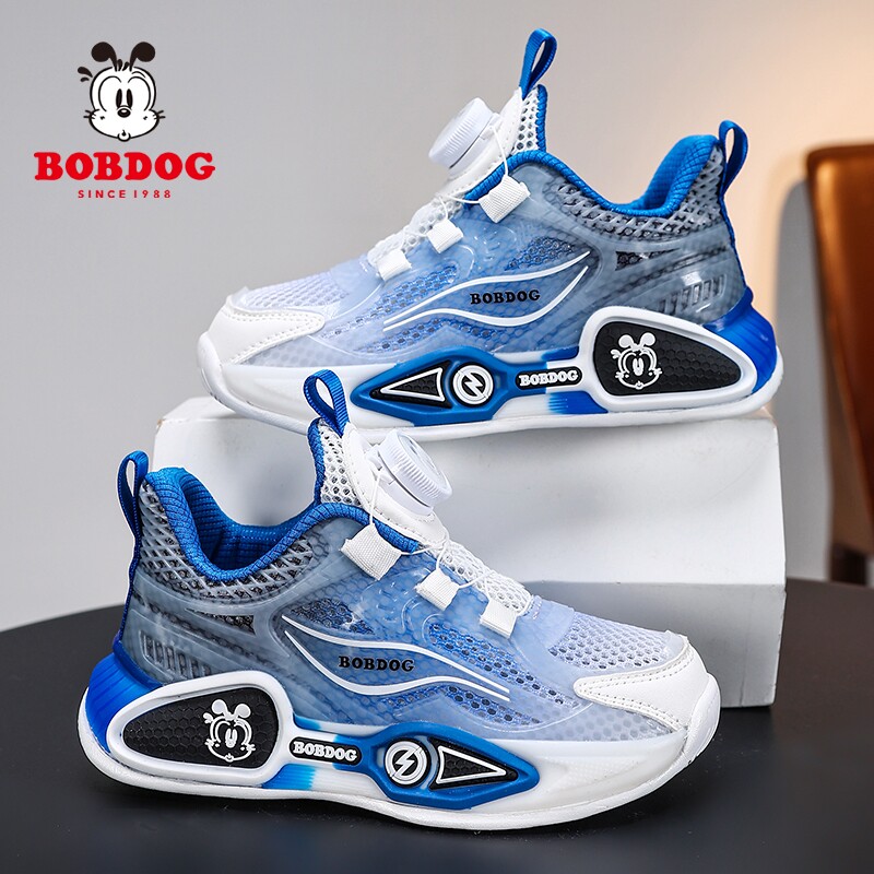 巴布豆夏季男童运动鞋单网镂空透气透网大网眼小学生中大童篮球鞋