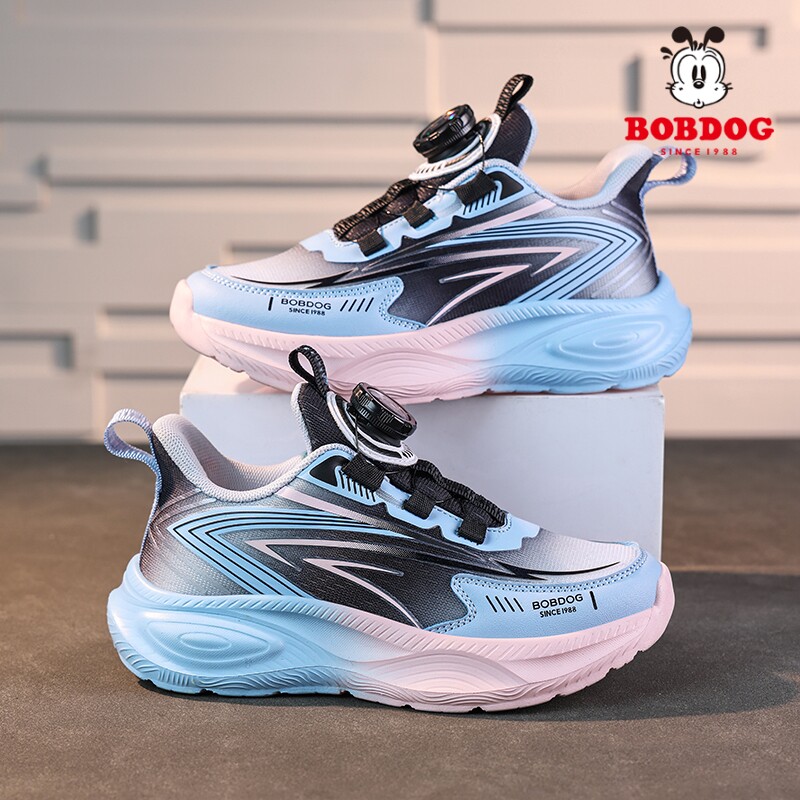 巴布豆童鞋春季新款女童运动鞋双网透气儿童韩版百搭小学生跑步鞋