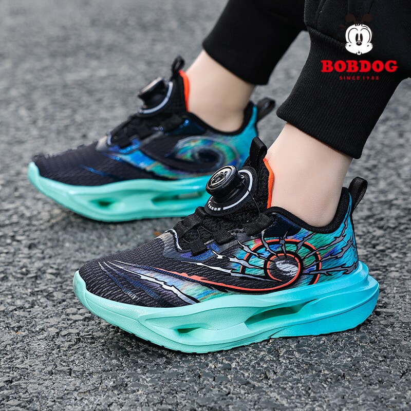 Bobdog/巴布豆春季新款男童运动鞋网面透气软底儿童中大童跑步鞋