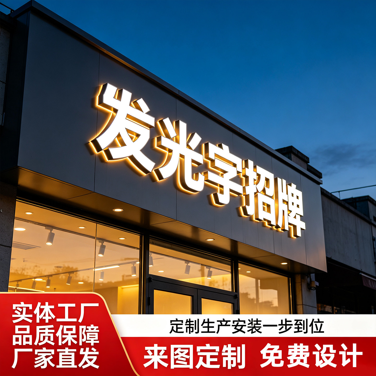 迷你发光字定制不锈钢门头广告招牌亚克力水晶立体字门店 logo字