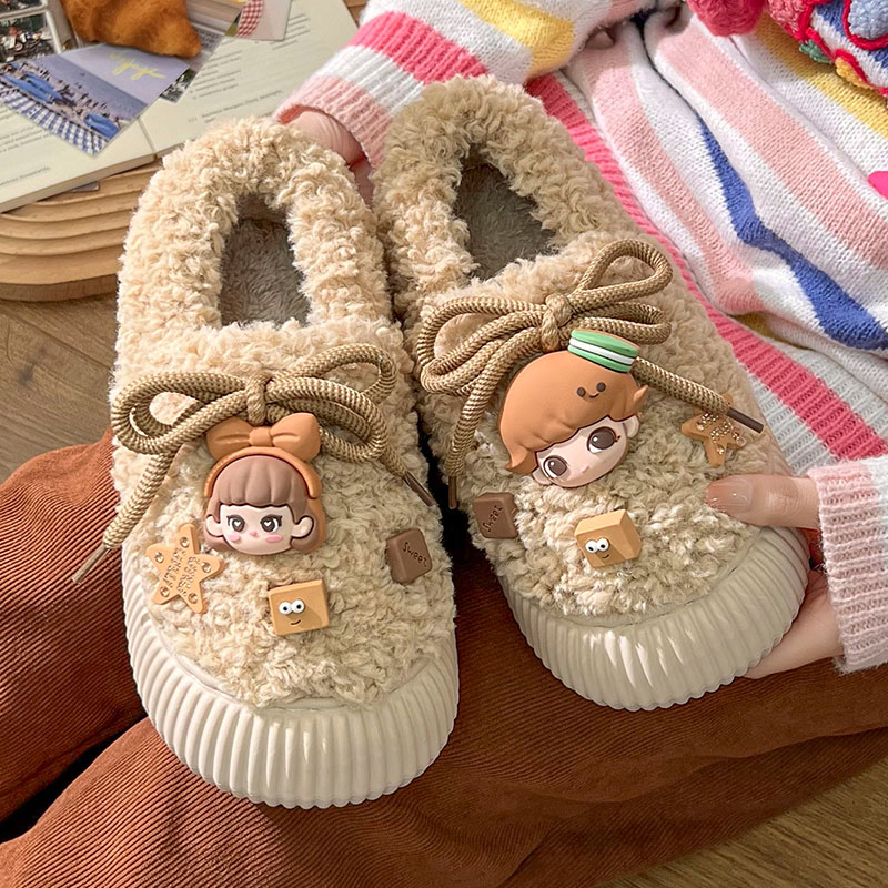 包跟棉拖鞋女冬季室内居家2025新款防滑可爱卡通学生毛绒外穿棉鞋