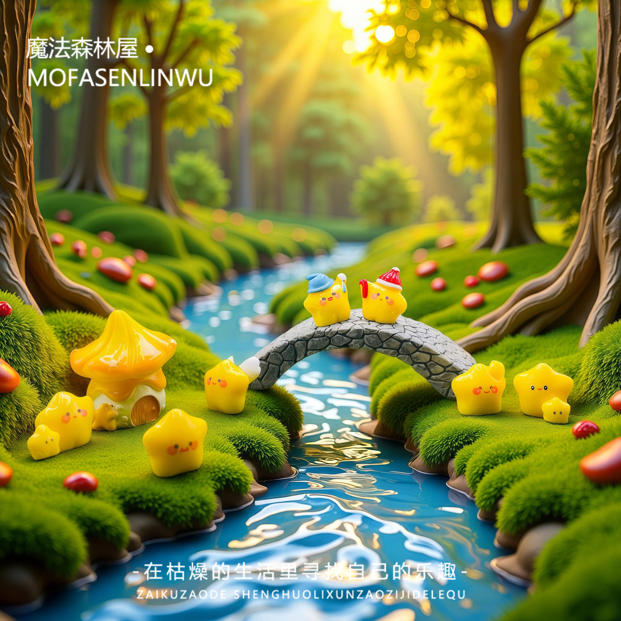 森系可爱萌粒小星星精灵屋园艺苔藓盆景微景观装饰品造景小摆件