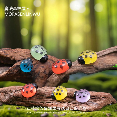 造景DIY发光小瓢虫可爱装饰品