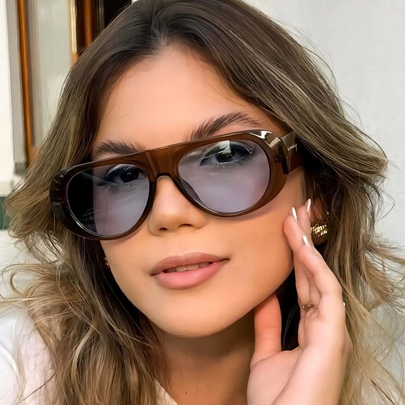 日系coopkoop新款时尚椭圆高级休闲防晒太阳镜欧美个性百搭简约