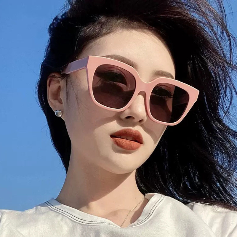 日系coopkoop新款简约遮阳墨镜ins蔷薇粉色太阳镜时尚大框素颜
