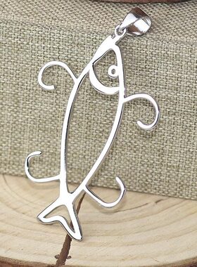 日系coopkoop吊坠托s925银空托随型水滴瓜形大鱼叶子如意平安豆