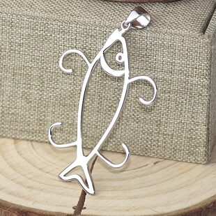 日系coopkoop吊坠托s925银空托随型水滴瓜形大鱼叶子如意平安豆